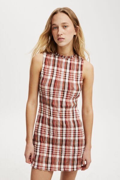 Harley Heritage Mini Dress, BROWN CHECK