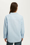Ella Wrap Long Sleeve Shirt, HOLLY STRIPE SEASIDE BLUE - example image 3