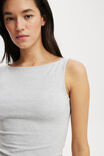 All Day Boat Neck Tank, GREY MARLE - alternate image 4