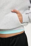 Boxy Fleece Hoodie, SOFT GREY MARLE - example image 4