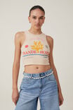 Crop Ribbed Graphic Racer Tank, PALERMO/DELICATE PINK - alternate image 1