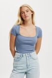 Byron Square Neck Short Sleeve, ELEMENTAL BLUE - alternate image 1