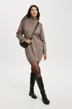 Lux Roll Neck Knit Mini Dress, ACORN MARLE - alternate image 2