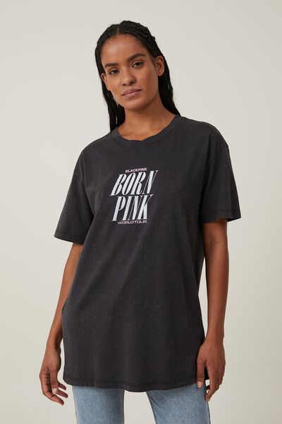The Oversized Graphic License Tee, LCN BR BLACK PINK BORN PINK TOUR/BLACK