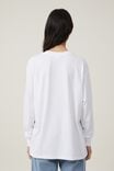 Brody Oversized Long Sleeve Top, WHITE - alternate image 3