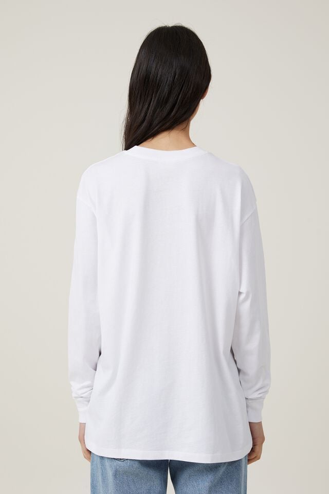 Brody Oversized Long Sleeve Top, WHITE