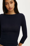 Close Knit Boat Neck, NAVY - example image 4