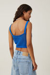 Camiseta - Crochet Mesh Short Sleeve Top, PACIFIC BLUE - vista alternativa 3