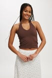 All Day V Neck Halter, CHOCOLATE - alternate image 1