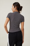 Camiseta - Hazel Mock Neck Short Sleeve Top, CHARCOAL MARLE - vista alternativa 3