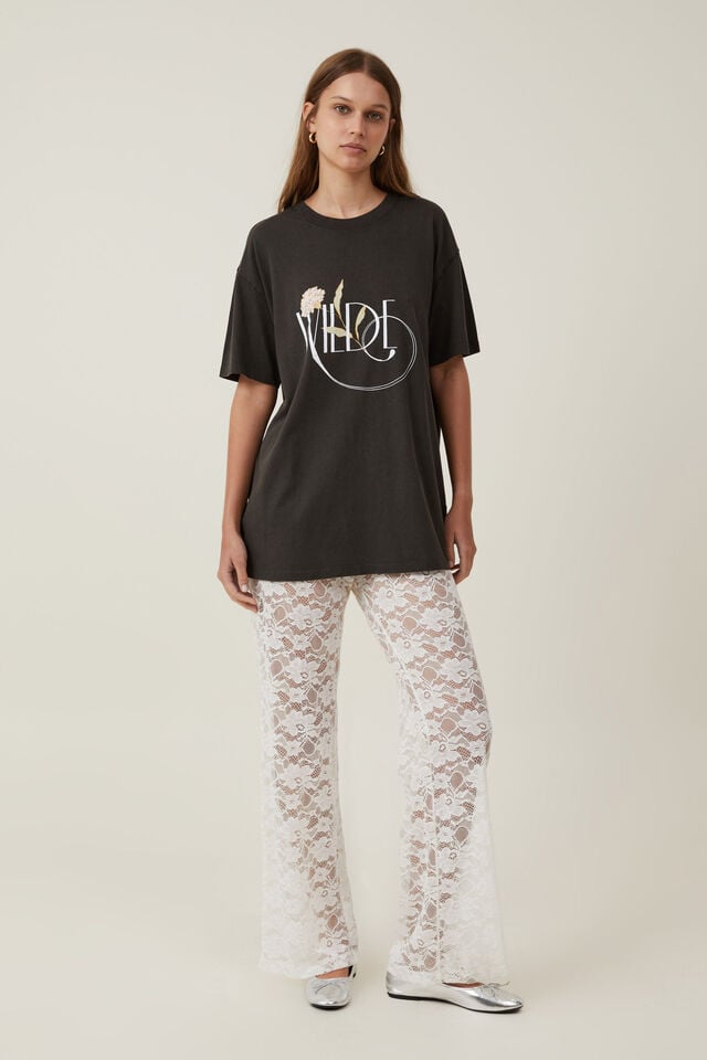 The Oversized Graphic Tee, WILDE/WASHED BLACK