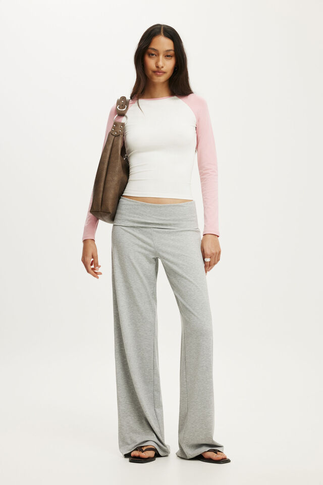 Everyday Smooth Raglan Long Sleeve, VINTAGE WHITE/FLAMINGO FIZZ
