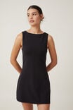 Vestido - Bella Boat Neck Mini Dress, BLACK - vista alternativa 1
