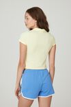 Rae Short Sleeve Polo Top, ICY YELLOW