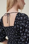 Alexa Puff Sleeve Midi Dress, DAPHINE DITSY BLACK SHORELINE - alternate image 4