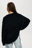 Faux Hair Rib Sweater, BLACK - alternate image 3