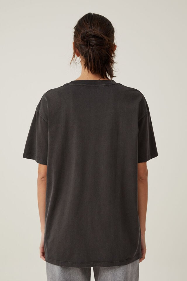 The Oversized Graphic License Tee, LCN BR AEROSMITH/WASHED BLACK
