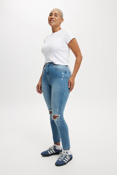 Calça - Curvy High Stretch Skinny Jean, BELLS BLUE RIP