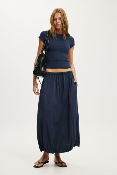 Nyla Maxi Skirt, SHADOW NAVY/RUSSET CLAY