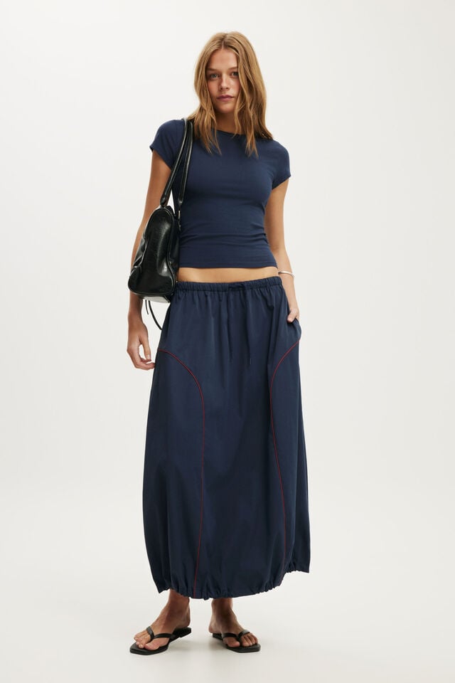 Nyla Maxi Skirt, SHADOW NAVY/RUSSET CLAY