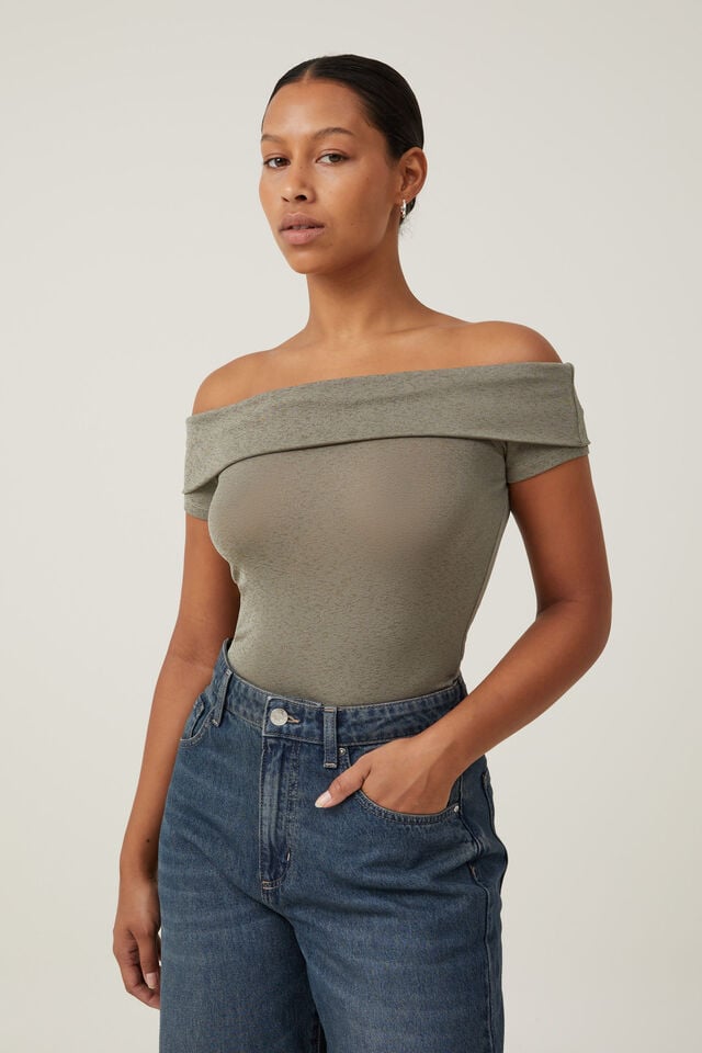 Chloe Off The Shoulder Top, WOODLAND