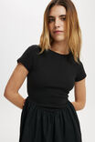 Romee Short Sleeve Mini Dress, BLACK - alternate image 4