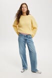 Lux Crew Sweater, LEMON ICING FLUFFY - alternate image 2