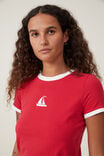 Fitted Graphic Longline Tee, BOAT/ CRIMSON - alternate image 4