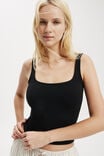 All Day Square Neck Tank, BLACK - alternate image 4