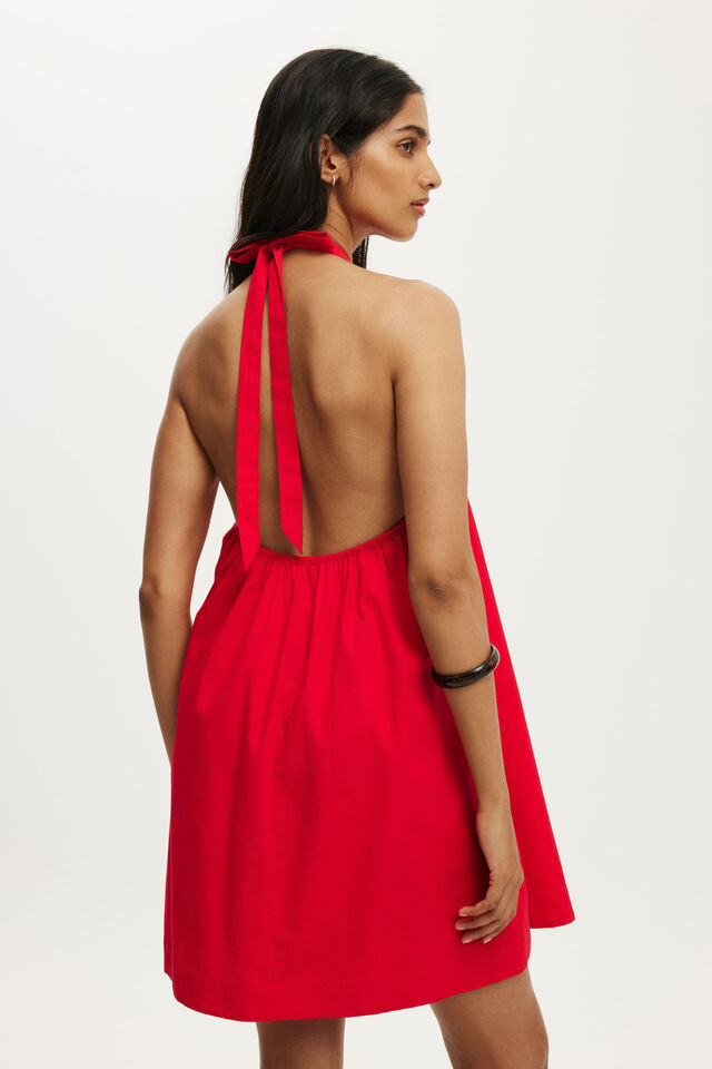 Quinn Halter Mini Dress, RED PETAL