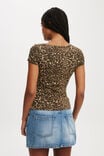 Staple Rib Scoop Neck Short Sleeve Top, KATE LEOPARD - alternate image 3