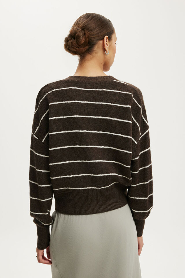 Softest Luxe Oversized Cardi, DARK OAK STRIPE