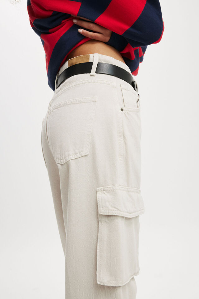 Cargo Wide Leg Jean, SOFT TAUPE