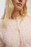 Faux Hair Rib Short Sleeve Cardi, GOSSIP PINK - alternate image 4