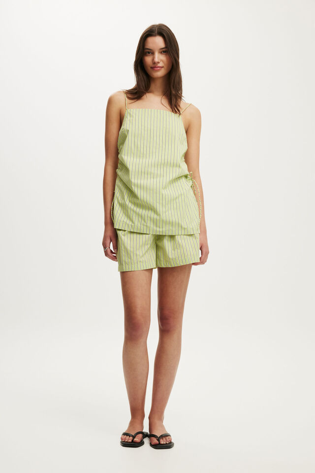 Ella Square Neck Cami, PIXIE GREEN STRIPE