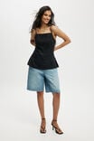 Elle Linen Tunic Top, BLACK - alternate image 2