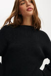 Luxe Crew Sweater, BLACK - example image 4