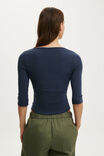 Boat Neck Graphic 3/4 Sleeve, 32 / SHADOW NAVY - example image 3