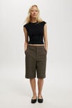 Relaxed Suiting Capri Pant, BROWN CHECK - alternate image 2