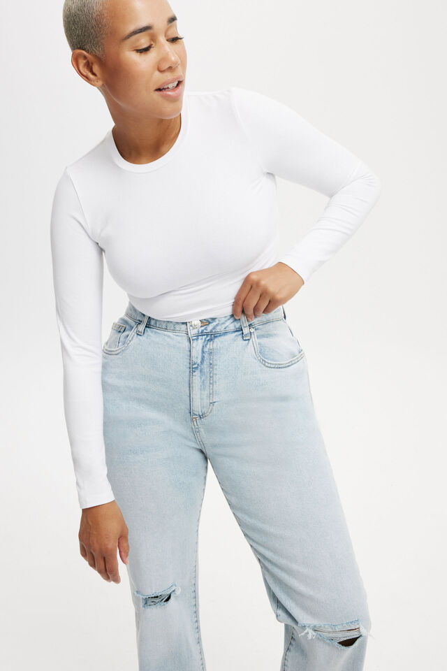 Curvy Stretch Straight Jean, PALM BLUE RIP