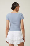 Camiseta - Heidi Picot Trim Short Sleeve Top, CLOUDY BLUE - vista alternativa 3