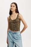 Staple Rib Double Scoop Tank, KATE LEOPARD - alternate image 1