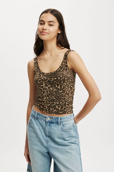 Regata - Staple Rib Double Scoop Tank, KATE LEOPARD