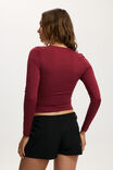 Steffi Trim Long Sleeve Top, CHERRYWOOD - example image 3
