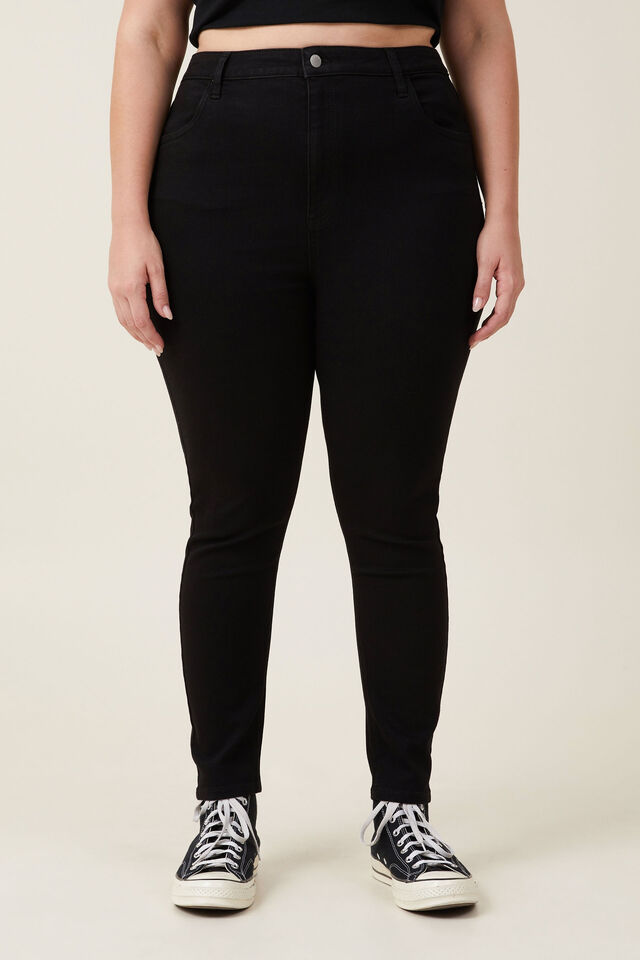 Ultra High Super Stretch Jean, BLACK