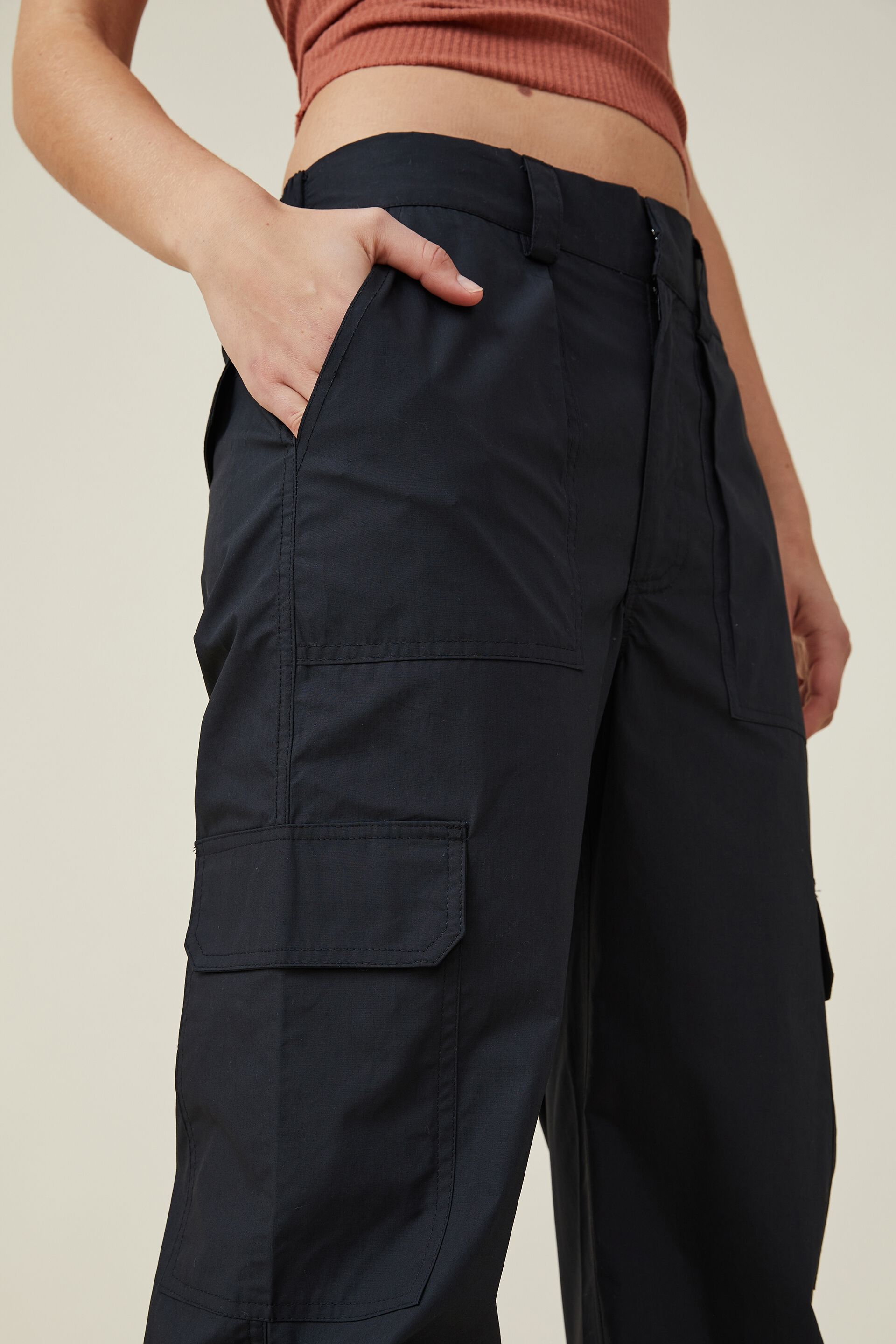 Y2k Loose Drawstring Cargo Pants, Casual Pocket High Waist Solid Wide Leg  Fashion Comfy Pants, Women's Clothing - Temu