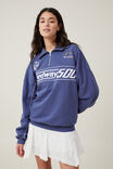Graphic Oversized Long Sleeve Polo, SPEEDWAY 500 / VINTAGE NAVY - alternate image 5