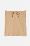 Streamline Ribbed Mini Skirt, WARM STONE