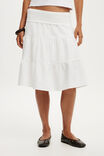 Haven Fold Over Midi Skirt, WHITE - example image 4
