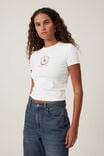 Fitted Graphic Longline Tee, BEVERLY HILLS/VINTAGE WHITE - alternate image 1